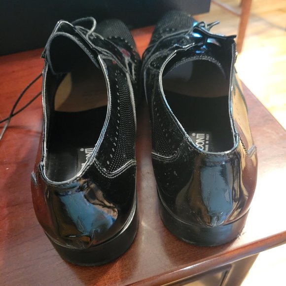 Giovanni Conti Italian black leather lace up shoes size 45 European/12 us - Picture 5 of 12